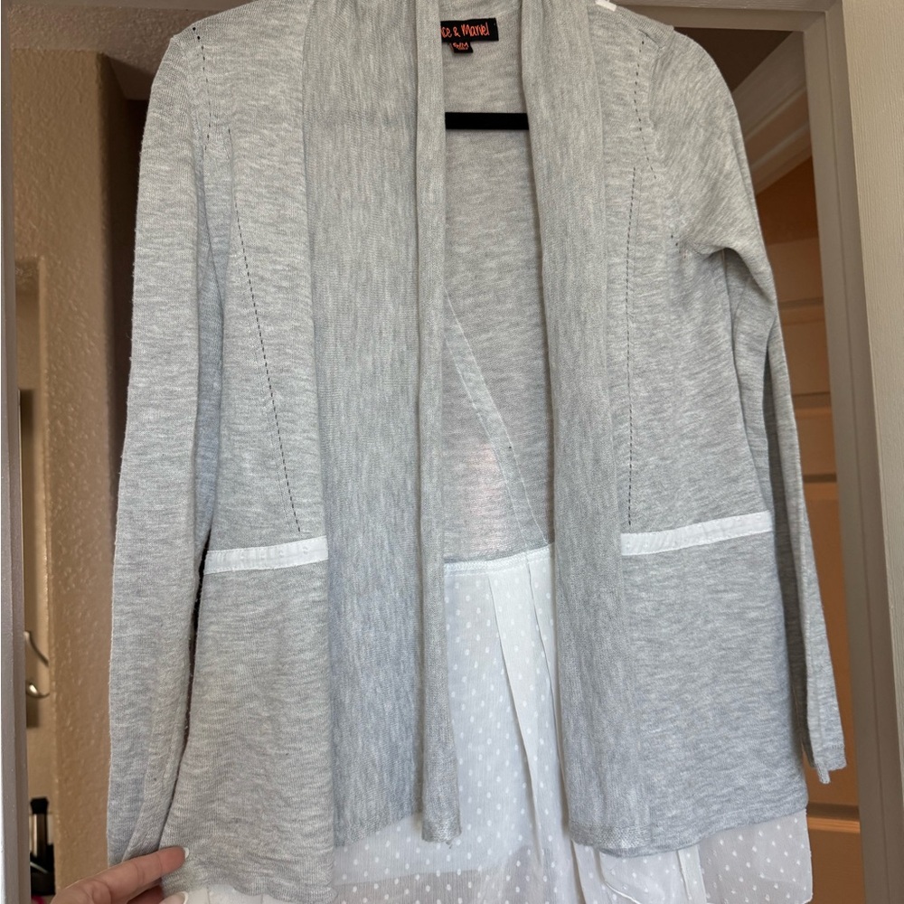 Dance & Marvel Light Gray Knit Cardigan